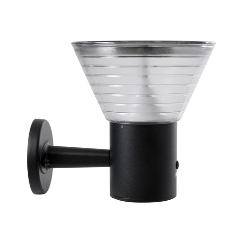 GLOBOSTAR® VEGGIE 90530 Φωτιστικό Κολωνάκι Κήπου LED 10W 330lm 120° με Ενσωματωμένο Φωτοβολταϊκό Panel 6V 2W & Επαναφορτιζόμενη Μπαταρία Li-ion 3.2V 1800mAh με Αισθητήρα Ημέρας-Νύχτας Αδιάβροχο IP65 Ψυχρό Λευκό 6000K - Γκρι Ανθρακί - Μ23 x Π30 x Υ25cm - 2 Χρόνια Εγγύηση