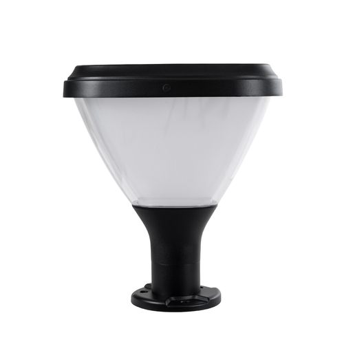 GLOBOSTAR® NATURE 90532 Φωτιστικό Κολωνάκι Κήπου LED 10W 500lm 120° με Ενσωματωμένο Φωτοβολταϊκό Panel 6V 2W & Επαναφορτιζόμενη Μπαταρία Li-ion 3.2V 8000mAh με Αισθητήρα Ημέρας-Νύχτας Αδιάβροχο IP65 Ψυχρό Λευκό 6000K - Γκρι Ανθρακί - Μ26 x Π26 x Υ30cm - 2 Χρόνια Εγγύηση