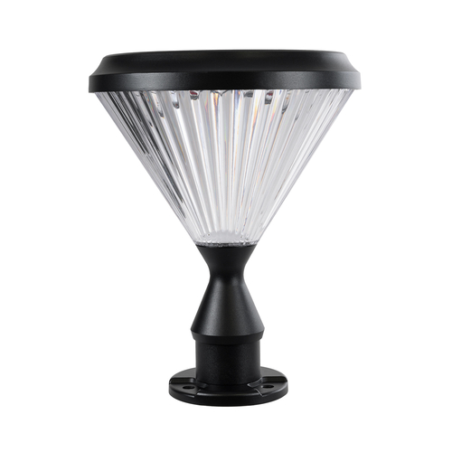 GLOBOSTAR® SHARP 90533 Φωτιστικό Κολωνάκι Κήπου LED 10W 500lm 120° με Ενσωματωμένο Φωτοβολταϊκό Panel 6V 2W & Επαναφορτιζόμενη Μπαταρία Li-ion 3.2V 8000mAh με Αισθητήρα Ημέρας-Νύχτας Αδιάβροχο IP65 Ψυχρό Λευκό 6000K - Γκρι Ανθρακί - Μ26 x Π26 x Υ33cm - 2 Χρόνια Εγγύηση