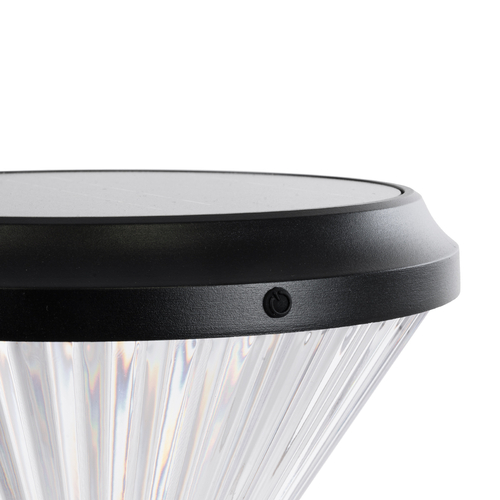 GLOBOSTAR® SHARP 90533 Φωτιστικό Κολωνάκι Κήπου LED 10W 500lm 120° με Ενσωματωμένο Φωτοβολταϊκό Panel 6V 2W & Επαναφορτιζόμενη Μπαταρία Li-ion 3.2V 8000mAh με Αισθητήρα Ημέρας-Νύχτας Αδιάβροχο IP65 Ψυχρό Λευκό 6000K - Γκρι Ανθρακί - Μ26 x Π26 x Υ33cm - 2 Χρόνια Εγγύηση