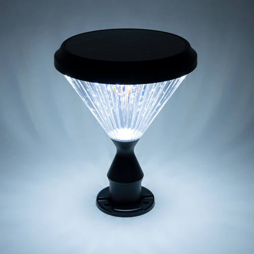 GLOBOSTAR® SHARP 90533 Φωτιστικό Κολωνάκι Κήπου LED 10W 500lm 120° με Ενσωματωμένο Φωτοβολταϊκό Panel 6V 2W & Επαναφορτιζόμενη Μπαταρία Li-ion 3.2V 8000mAh με Αισθητήρα Ημέρας-Νύχτας Αδιάβροχο IP65 Ψυχρό Λευκό 6000K - Γκρι Ανθρακί - Μ26 x Π26 x Υ33cm - 2 Χρόνια Εγγύηση