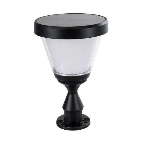 GLOBOSTAR® ARVENT 90534 Φωτιστικό Κολωνάκι Κήπου LED 10W 500lm 120° με Ενσωματωμένο Φωτοβολταϊκό Panel 6V 2W & Επαναφορτιζόμενη Μπαταρία Li-ion 3.2V 8000mAh με Αισθητήρα Ημέρας-Νύχτας Αδιάβροχο IP65 Ψυχρό Λευκό 6000K - Γκρι Ανθρακί - Μ24 x Π24 x Υ36cm - 2 Χρόνια Εγγύηση