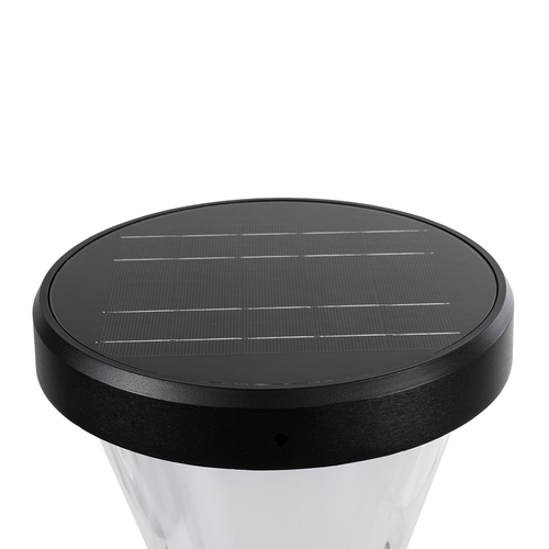 GLOBOSTAR® ARVENT 90534 Φωτιστικό Κολωνάκι Κήπου LED 10W 500lm 120° με Ενσωματωμένο Φωτοβολταϊκό Panel 6V 2W & Επαναφορτιζόμενη Μπαταρία Li-ion 3.2V 8000mAh με Αισθητήρα Ημέρας-Νύχτας Αδιάβροχο IP65 Ψυχρό Λευκό 6000K - Γκρι Ανθρακί - Μ24 x Π24 x Υ36cm - 2 Χρόνια Εγγύηση