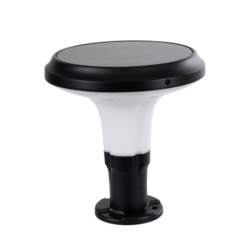 GLOBOSTAR® WHISPER 90535 Φωτιστικό Κολωνάκι Κήπου LED 10W 330lm 120° με Ενσωματωμένο Φωτοβολταϊκό Panel 6V 2W & Επαναφορτιζόμενη Μπαταρία Li-ion 3.2V 1800mAh με Αισθητήρα Ημέρας-Νύχτας Αδιάβροχο IP65 Ψυχρό Λευκό 6000K - Γκρι Ανθρακί - Μ25 x Π25 x Υ28cm - 2 Χρόνια Εγγύηση