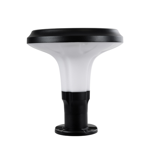 GLOBOSTAR® WHISPER 90535 Φωτιστικό Κολωνάκι Κήπου LED 10W 330lm 120° με Ενσωματωμένο Φωτοβολταϊκό Panel 6V 2W & Επαναφορτιζόμενη Μπαταρία Li-ion 3.2V 1800mAh με Αισθητήρα Ημέρας-Νύχτας Αδιάβροχο IP65 Ψυχρό Λευκό 6000K - Γκρι Ανθρακί - Μ25 x Π25 x Υ28cm - 2 Χρόνια Εγγύηση
