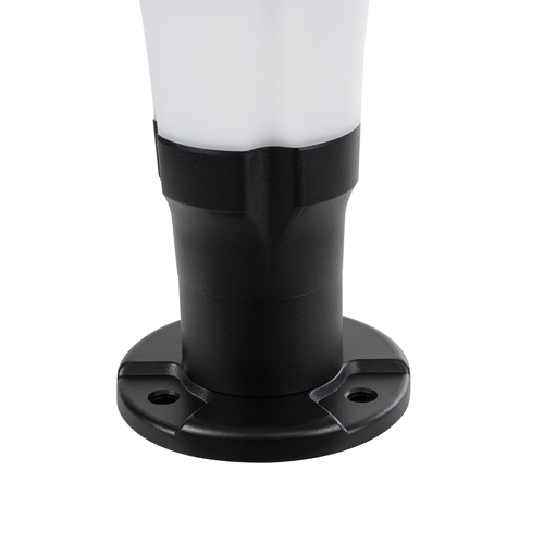 GLOBOSTAR® WHISPER 90535 Φωτιστικό Κολωνάκι Κήπου LED 10W 330lm 120° με Ενσωματωμένο Φωτοβολταϊκό Panel 6V 2W & Επαναφορτιζόμενη Μπαταρία Li-ion 3.2V 1800mAh με Αισθητήρα Ημέρας-Νύχτας Αδιάβροχο IP65 Ψυχρό Λευκό 6000K - Γκρι Ανθρακί - Μ25 x Π25 x Υ28cm - 2 Χρόνια Εγγύηση