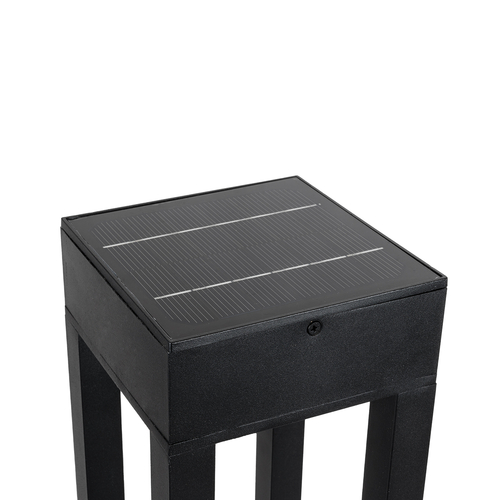 GLOBOSTAR® HONEYBEE 90537 Φωτιστικό Κολωνάκι Κήπου LED 10W 500lm 120° με Ενσωματωμένο Φωτοβολταϊκό Panel 6V 2W & Επαναφορτιζόμενη Μπαταρία Li-ion 3.2V 4000mAh με Αισθητήρα Ημέρας-Νύχτας Αδιάβροχο IP65 Ψυχρό Λευκό 6000K - Γκρι Ανθρακί - Μ20 x Π20 x Υ60cm - 2 Χρόνια Εγγύηση