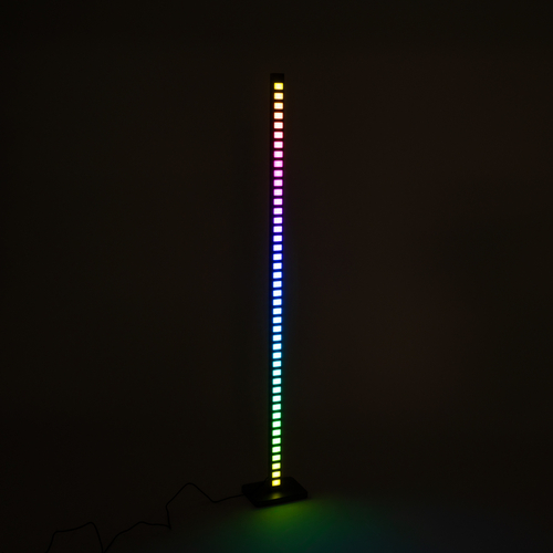 GLOBOSTAR® DIGICOLUMN 90762 Μοντέρνο Επιδαπέδιο Γραμμικό Ψηφιακό Φωτιστικό Digital Pixel Symphony Bar με RF Ασύρματο Χειριστήριο LED 12W 960lm 90° DC 5V με USB 2.0 IP20 Πολύχρωμο RGB Dimmable - Μαύρο - Μ3.4 x Π2.5 x Υ122cm - 2 Χρόνια Εγγύηση