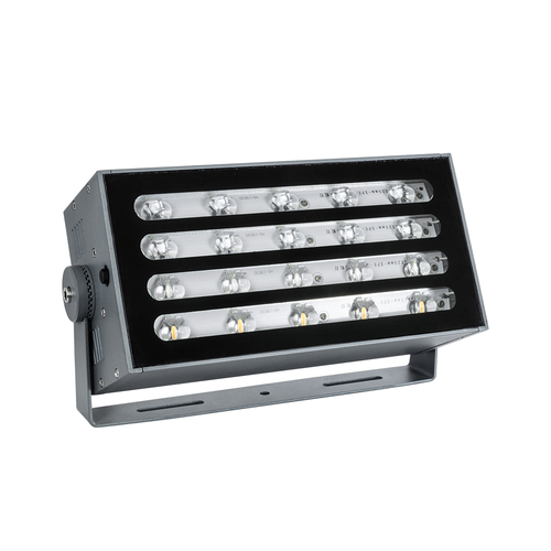 GLOBOSTAR® FLOODKENA 90765 Προβολέας Σποτ Wall Washer LED 40W 3400lm 120° AC 220-240V Αδιάβροχο IP67 Πολύχρωμο RGBW - Bridgelux SMD Chip - Γκρι Ανθρακί - Μ31 x Π10 x Υ17cm - 3 Χρόνια Εγγύηση