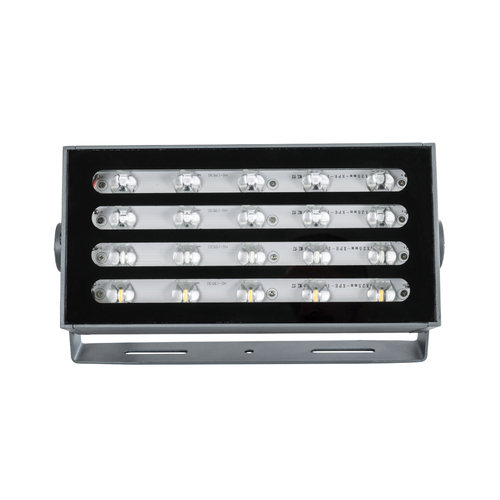 GLOBOSTAR® FLOODKENA 90765 Προβολέας Σποτ Wall Washer LED 40W 3400lm 120° AC 220-240V Αδιάβροχο IP67 Πολύχρωμο RGBW - Bridgelux SMD Chip - Γκρι Ανθρακί - Μ31 x Π10 x Υ17cm - 3 Χρόνια Εγγύηση