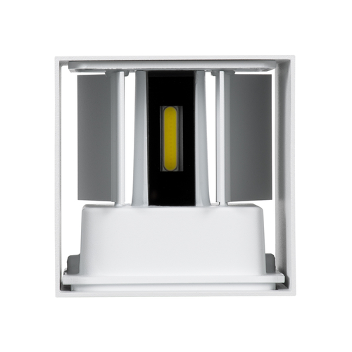 GLOBOSTAR® AXIS-S 60566 Μοντέρνο Φωτιστικό Τοίχου - Απλίκα LED 10W 1250lm 5°/60° AC 220-240V Αδιάβροχο IP65 Ψυχρό Λευκό 6000K - Bridgelux COB Chip & TÜV SÜD Driver - Λευκό Ματ - Μ10 x Π10 x Υ10cm - 5 Χρόνια Εγγύηση