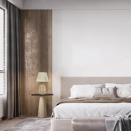 GLOBOSTAR® HASUMI 01956 Boho Επιτραπέζιο Φωτιστικό Πορτατίφ με Ντουί 1 x E27 AC 220-240V IP20 - Μπεζ - Μ23 x Π23 x Υ40cm