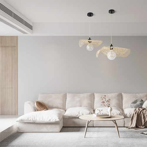 GLOBOSTAR® MELEMELE 01839 Boho Κρεμαστό Φωτιστικό Οροφής με Ντουί 1 x E27 AC 220-240V IP20 - Μπεζ - Μ35 x Π35 x Υ4cm