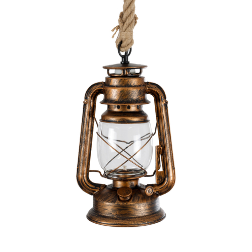 GLOBOSTAR® BARBAROSSA 01706 Vintage Κρεμαστό Φωτιστικό Οροφής με Ντουί 1 x E27 AC 220-240V IP20 - Χάλκινο Εφέ Σκουριάς - Μ18 x Π18 x Υ28cm