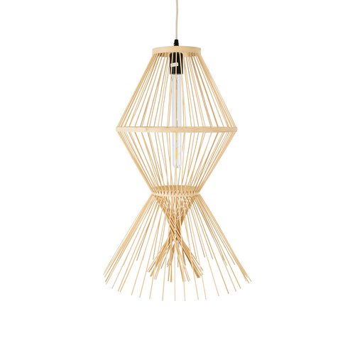 GLOBOSTAR® YOSHI 01928 Boho Κρεμαστό Φωτιστικό Οροφής με Ντουί 1 x E27 AC 220-240V IP20 - Μπεζ - Μ35 x Π35 x Υ60cm