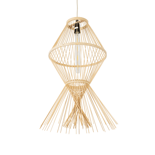 GLOBOSTAR® YOSHI 01928 Boho Κρεμαστό Φωτιστικό Οροφής με Ντουί 1 x E27 AC 220-240V IP20 - Μπεζ - Μ35 x Π35 x Υ60cm
