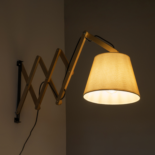 GLOBOSTAR® TALISHA 02028 Μοντέρνο Φωτιστικό Τοίχου - Απλίκα με Ντουί 1 x E27 AC 220-240V IP20 - Μπεζ - Μ100 x Π15 x Υ36cm