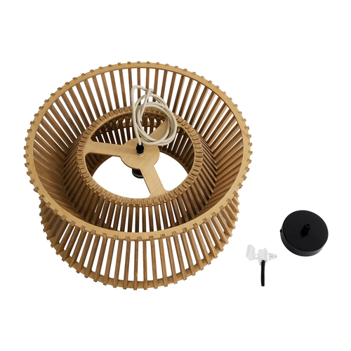 GLOBOSTAR® BIMINI 02287 Boho Κρεμαστό Φωτιστικό Οροφής με Ντουί 1 x E27 AC 220-240V IP20 - Καφέ - Μ45 x Π45 x Υ20cm