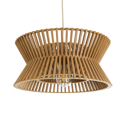 GLOBOSTAR® BIMINI 02287 Boho Κρεμαστό Φωτιστικό Οροφής με Ντουί 1 x E27 AC 220-240V IP20 - Καφέ - Μ45 x Π45 x Υ20cm