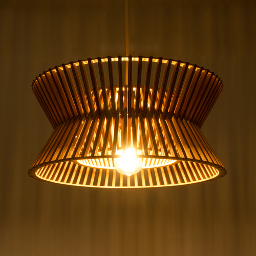 GLOBOSTAR® BIMINI 02287 Boho Κρεμαστό Φωτιστικό Οροφής με Ντουί 1 x E27 AC 220-240V IP20 - Καφέ - Μ45 x Π45 x Υ20cm