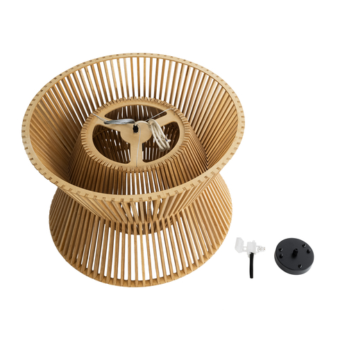 GLOBOSTAR® BIMINI 02288 Boho Κρεμαστό Φωτιστικό Οροφής με Ντουί 1 x E27 AC 220-240V IP20 - Καφέ - Μ60 x Π60 x Υ40cm