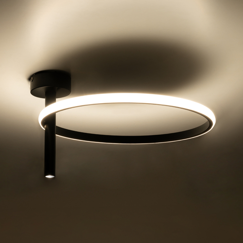 GLOBOSTAR® VERONA 61220 Μοντέρνο Φωτιστικό Οροφής LED 24W 2688lm 360° AC 220-240V IP20 Ρυθμιζόμενο Λευκό CCT με On/Off 2700K/4500K/6000K - Lumileds SMD Chip - Μαύρο Ματ - Μ40 x Π40 x Υ23cm - 3 Χρόνια Εγγύηση