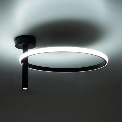 GLOBOSTAR® VERONA 61220 Μοντέρνο Φωτιστικό Οροφής LED 24W 2688lm 360° AC 220-240V IP20 Ρυθμιζόμενο Λευκό CCT με On/Off 2700K/4500K/6000K - Lumileds SMD Chip - Μαύρο Ματ - Μ40 x Π40 x Υ23cm - 3 Χρόνια Εγγύηση