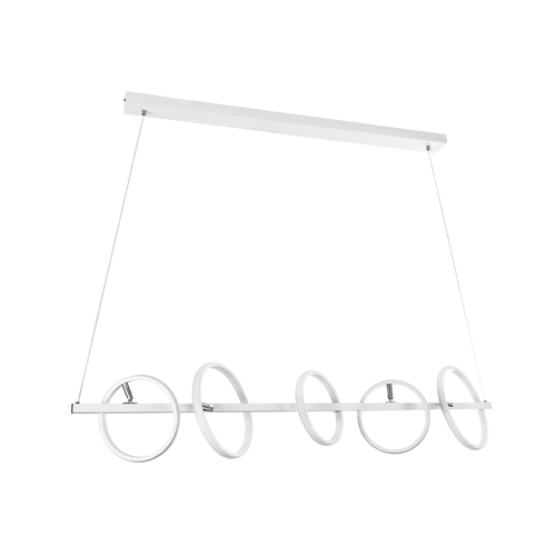 GLOBOSTAR® CIRCOLARE 61320 Μοντέρνο Κρεμαστό Φωτιστικό Οροφής LED 75W 8400lm 360° AC 220-240V IP20 Ρυθμιζόμενο Λευκό CCT με Χειριστήριο από 2700K έως 6000K Dimmable - Lumileds SMD Chip - Λευκό Ματ - Μ120 x Π25 x Υ25cm - 3 Χρόνια Εγγύηση