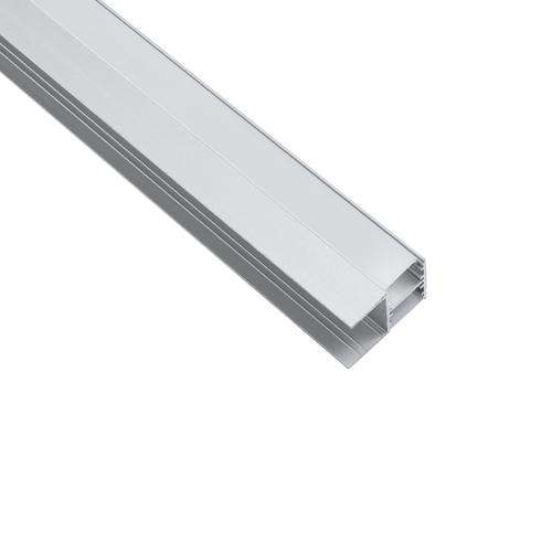 GLOBOSTAR® ALP-R-SHELF DODA 70814-3M Χωνευτό Προφίλ Αλουμινίου Ειδικό για Φωτισμό Ραφιού 18mm με Λευκό Γαλακτερό Πατητό Κάλυμμα για Ταινίες LED IP20 - Ασημί & Λευκό- Μ300 x Π1.5 x Υ2cm - Πακέτο 5 Τεμαχίων