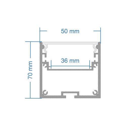 GloboStar® SURFACEPENDANT-PROFILE 70827-1M Προφίλ Αλουμινίου - Βάση & Ψύκτρα Ταινίας LED με Λευκό Γαλακτερό Κάλυμμα - Επιφανειακή & Κρεμαστή Χρήση - Πατητό Κάλυμμα - Λευκό - 1 Μέτρο - Μ100 x Π5 x Υ7cm