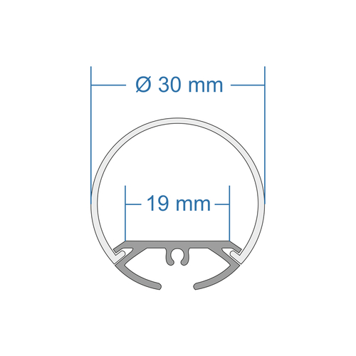 GLOBOSTAR® ALP-ROUND TUBIT 70854-1M Επιφανειακό & Κρεμαστό Προφίλ Αλουμινίου με Λευκό Γαλακτερό Πατητό Κάλυμμα για Ταινίες LED IP20 - Μαύρο & Λευκό - Μ100 x Π3 x Υ3cm