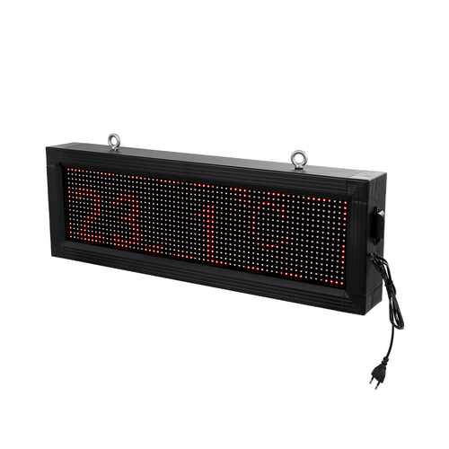 GLOBOSTAR® DISPLAY 90266 Κυλιόμενη Ψηφιακή Επιγραφή 64x16cm P10 Μονής Όψης LED AC 220-240V Αδιάβροχο IP65 Κόκκινο - WiFi Control μέσω FK APP - Αισθητήρας Θερμοκρασίας & Υγρασίας - Μ72 x Π9 x Υ24cm - 2 Χρόνια Εγγύηση
