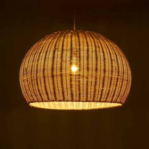 GLOBOSTAR® RAITO 01825 Boho Κρεμαστό Φωτιστικό Οροφής με Ντουί 1 x E27 AC 220-240V IP20 - Μπεζ - Μ60 x Π60 x Υ40cm