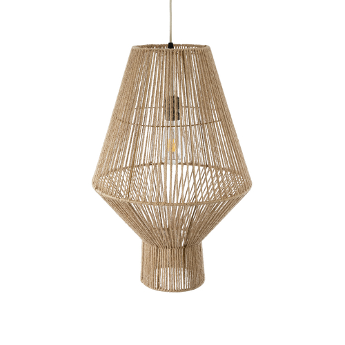 GLOBOSTAR® CAYMAN 01853 Boho Κρεμαστό Φωτιστικό Οροφής με Ντουί 1 x E27 AC 220-240V IP20 - Μπεζ - Μ40 x Π40 x Υ60cm