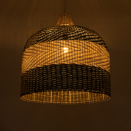 GLOBOSTAR® BARBADOS 01945 Boho Κρεμαστό Φωτιστικό Οροφής με Ντουί 1 x E27 AC 220-240V IP20 - Μπεζ & Λαδί - Μ60 x Π60 x Υ60cm