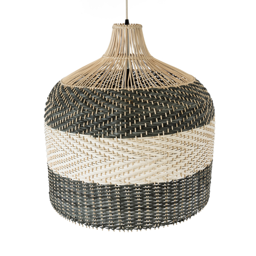 GLOBOSTAR® BARBADOS 01945 Boho Κρεμαστό Φωτιστικό Οροφής με Ντουί 1 x E27 AC 220-240V IP20 - Μπεζ & Λαδί - Μ60 x Π60 x Υ60cm