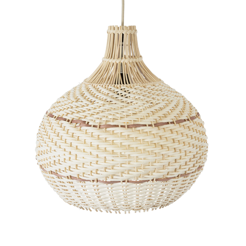 GLOBOSTAR® SANTACRUZ 01950 Boho Κρεμαστό Φωτιστικό Οροφής με Ντουί 1 x E27 AC 220-240V IP20 - Μπεζ & Καφέ - Μ40 x Π40 x Υ40cm