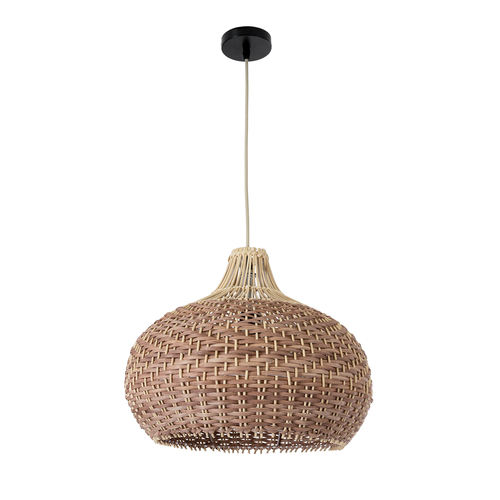 GLOBOSTAR® PANAMA 01952 Boho Κρεμαστό Φωτιστικό Οροφής με Ντουί 1 x E27 AC 220-240V IP20 - Μπεζ & Καφέ - Μ40 x Π40 x Υ34cm