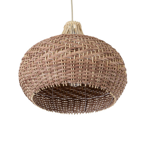 GLOBOSTAR® PANAMA 01952 Boho Κρεμαστό Φωτιστικό Οροφής με Ντουί 1 x E27 AC 220-240V IP20 - Μπεζ & Καφέ - Μ40 x Π40 x Υ34cm