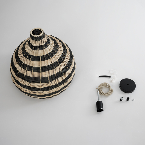 GLOBOSTAR® JAMAICA 01954 Boho Κρεμαστό Φωτιστικό Οροφής με Ντουί 1 x E27 AC 220-240V IP20 - Μπεζ & Λαδί - Μ40 x Π40 x Υ37cm