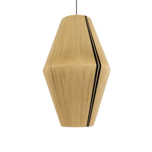 GLOBOSTAR® SALERNO 02077 Boho Κρεμαστό Φωτιστικό Οροφής με Ντουί 1 x E27 AC 220-240V IP20 - Μπεζ & Μαύρο - Μ50 x Π50 x Υ80cm