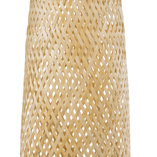 GloboStar® MAMIZU 02109 Boho Επιδαπέδιο Φωτιστικό Μονόφωτο 1 x E27 IP20 Μπεζ Ξύλο - Μ28 x Π28 x Υ93cm