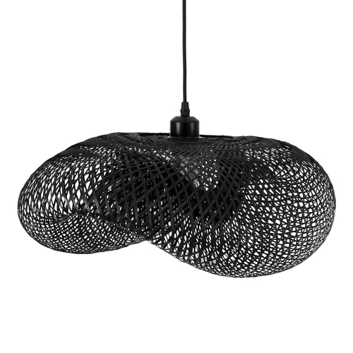 GLOBOSTAR® MEXICO 02201 Boho Κρεμαστό Φωτιστικό Οροφής με Ντουί 1 x E27 AC 220-240V IP20 - Μαύρο - Μ65 x Π45 x Υ18cm