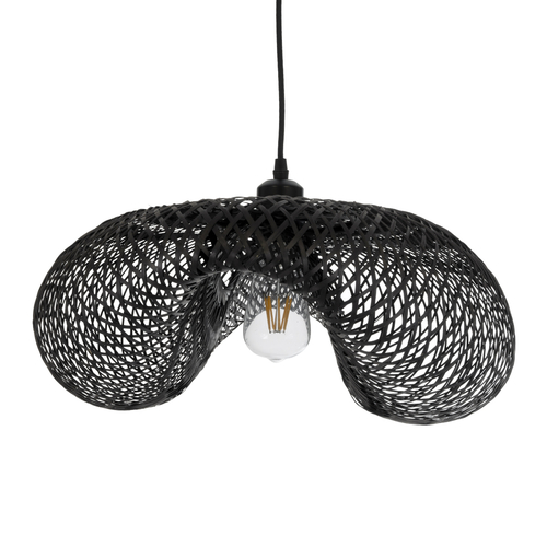 GLOBOSTAR® MEXICO 02201 Boho Κρεμαστό Φωτιστικό Οροφής με Ντουί 1 x E27 AC 220-240V IP20 - Μαύρο - Μ65 x Π45 x Υ18cm