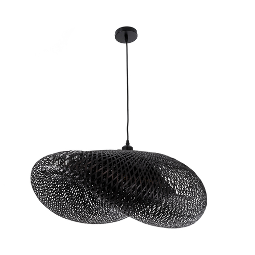 GLOBOSTAR® MEXICO 02202 Boho Κρεμαστό Φωτιστικό Οροφής με Ντουί 1 x E27 AC 220-240V IP20 - Μαύρο - Μ85 x Π50 x Υ30cm