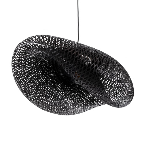 GLOBOSTAR® MEXICO 02202 Boho Κρεμαστό Φωτιστικό Οροφής με Ντουί 1 x E27 AC 220-240V IP20 - Μαύρο - Μ85 x Π50 x Υ30cm