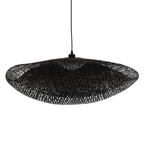 GLOBOSTAR® MEXICO 02202 Boho Κρεμαστό Φωτιστικό Οροφής με Ντουί 1 x E27 AC 220-240V IP20 - Μαύρο - Μ85 x Π50 x Υ30cm