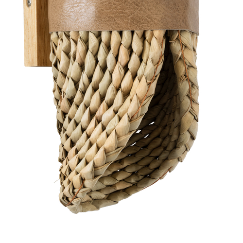 GLOBOSTAR® GUAVA 02222 Boho Φωτιστικό Τοίχου - Απλίκα με Ντουί 2 x G9 AC 220-240V IP20 - Μπεζ & Καφέ - Μ11 x Π13 x Υ30cm