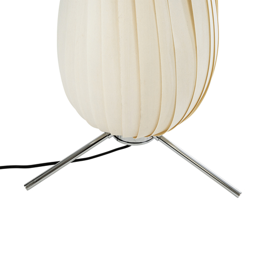 GloboStar® PRAIA 02225 Μοντέρνο Επιδαπέδιο Φωτιστικό Δίφωτο 2 x E27 IP20 Μπεζ Ξύλο - Μ25 x Π25 x Υ145cm