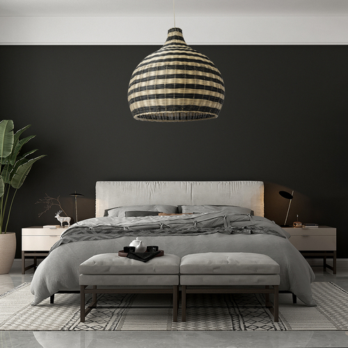 GLOBOSTAR® JAMAICA 01955 Boho Κρεμαστό Φωτιστικό Οροφής με Ντουί 1 x E27 AC 220-240V IP20 - Μπεζ & Λαδί - Μ60 x Π60 x Υ60cm